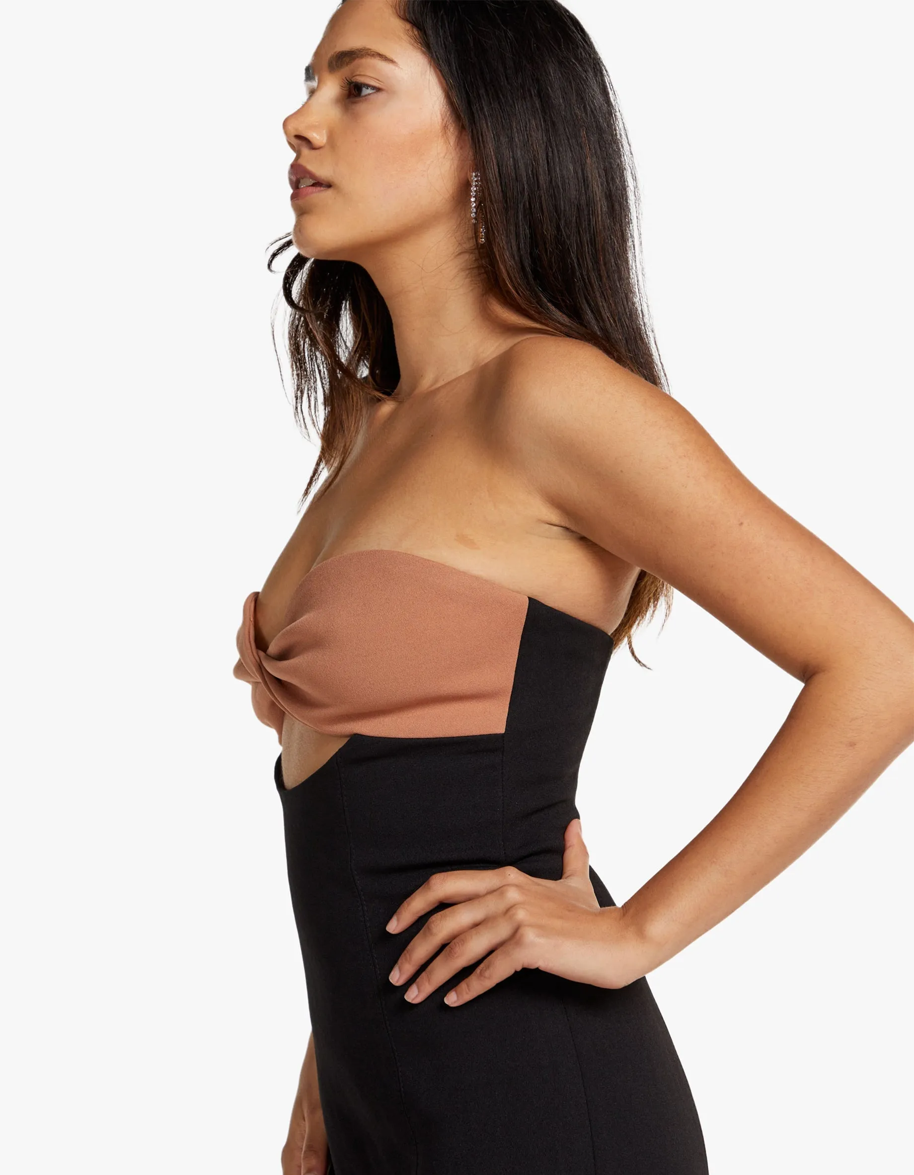 Antonella Midi Dress - Black/ Praline