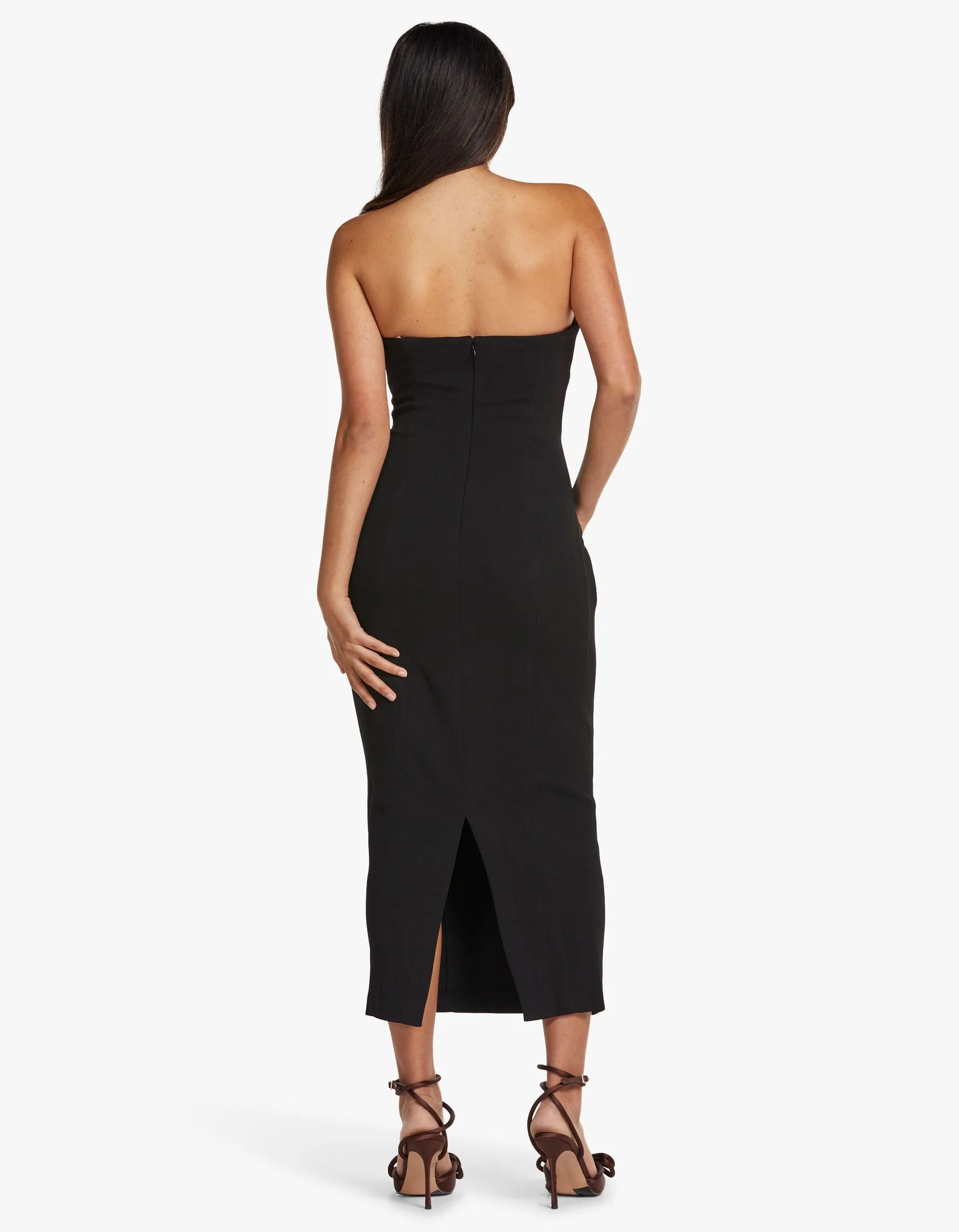 Antonella Midi Dress - Black/ Praline