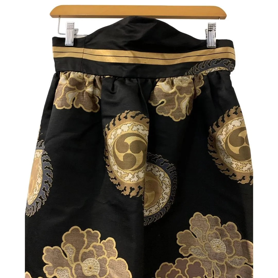 Black & Gold Jacquard Maxi Skirt