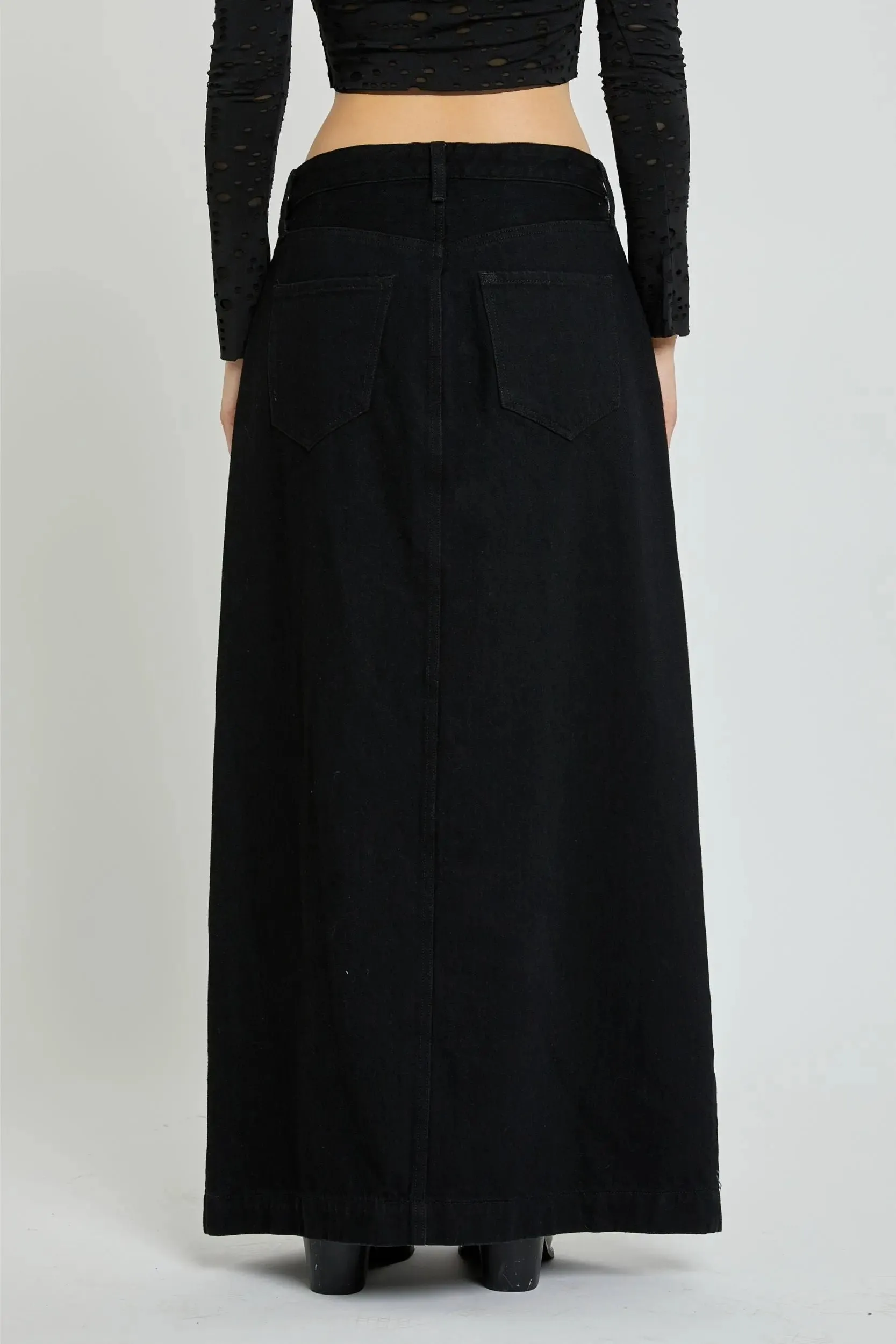 Cello Jeans Basic Mid Waisted Maxi Skirt  Effortless Style & Comfort