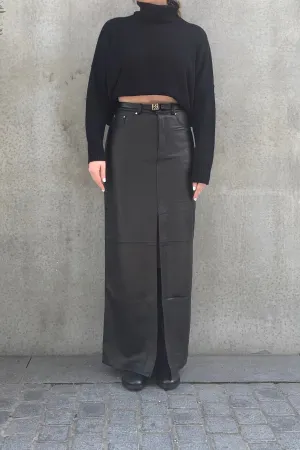 Chicago Leather  Skirt Black