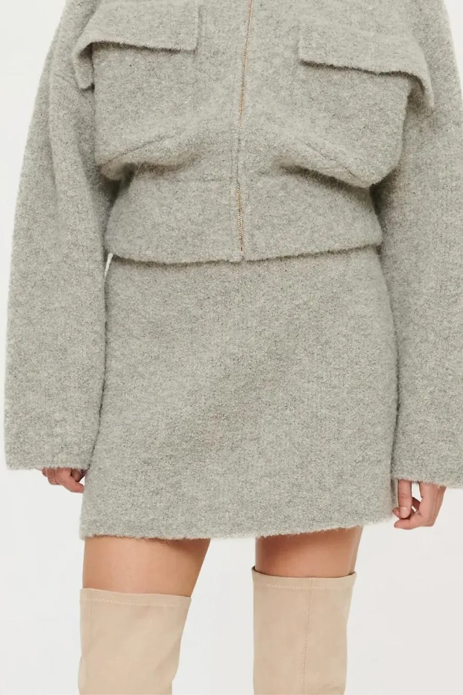Chloe Boucle Skirt Grey