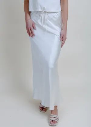Classy Nights Satin Midi Skirt - Champagne
