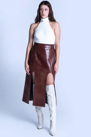 DOUBLE SLIT PENCIL SKIRT