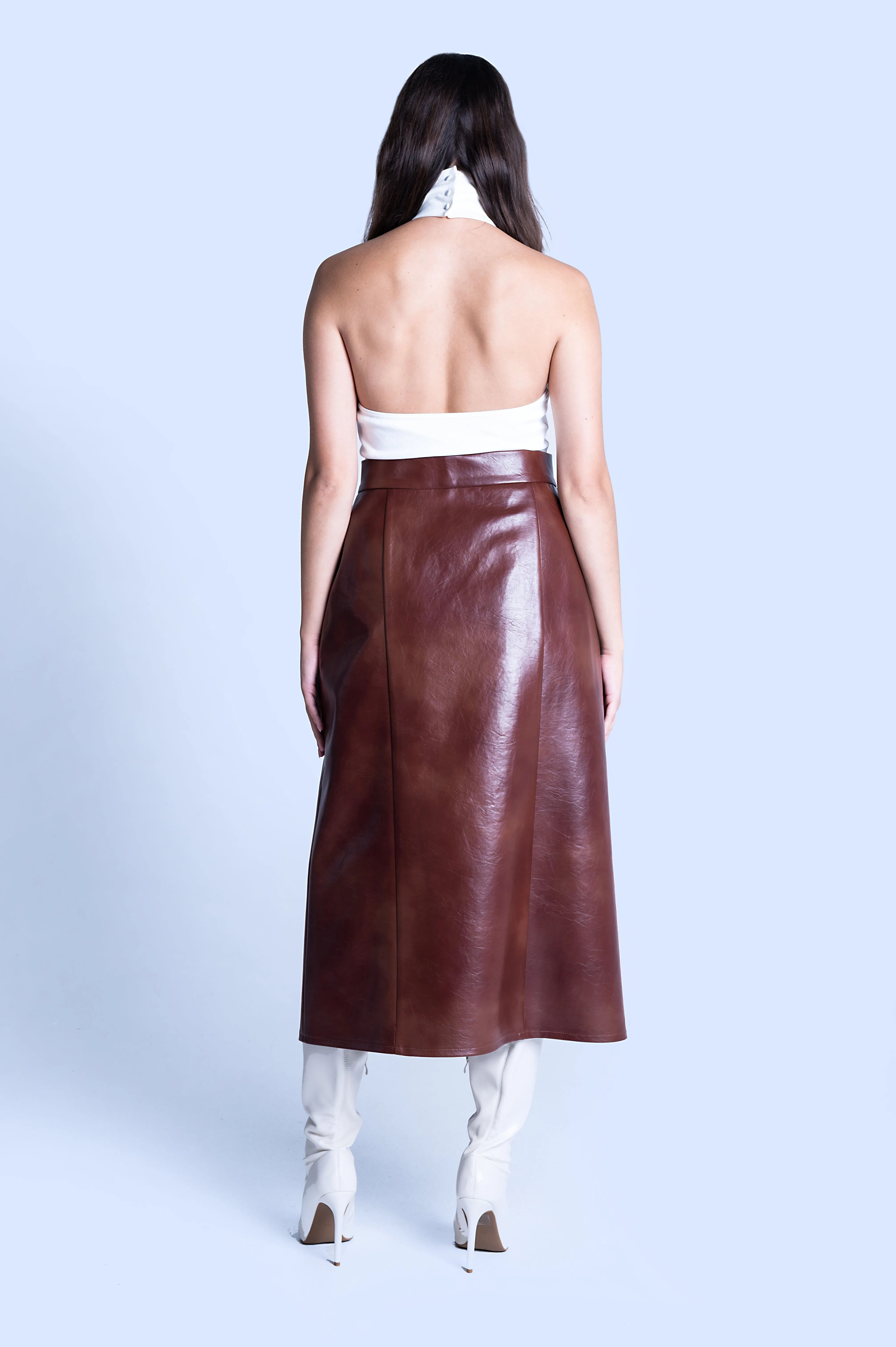DOUBLE SLIT PENCIL SKIRT