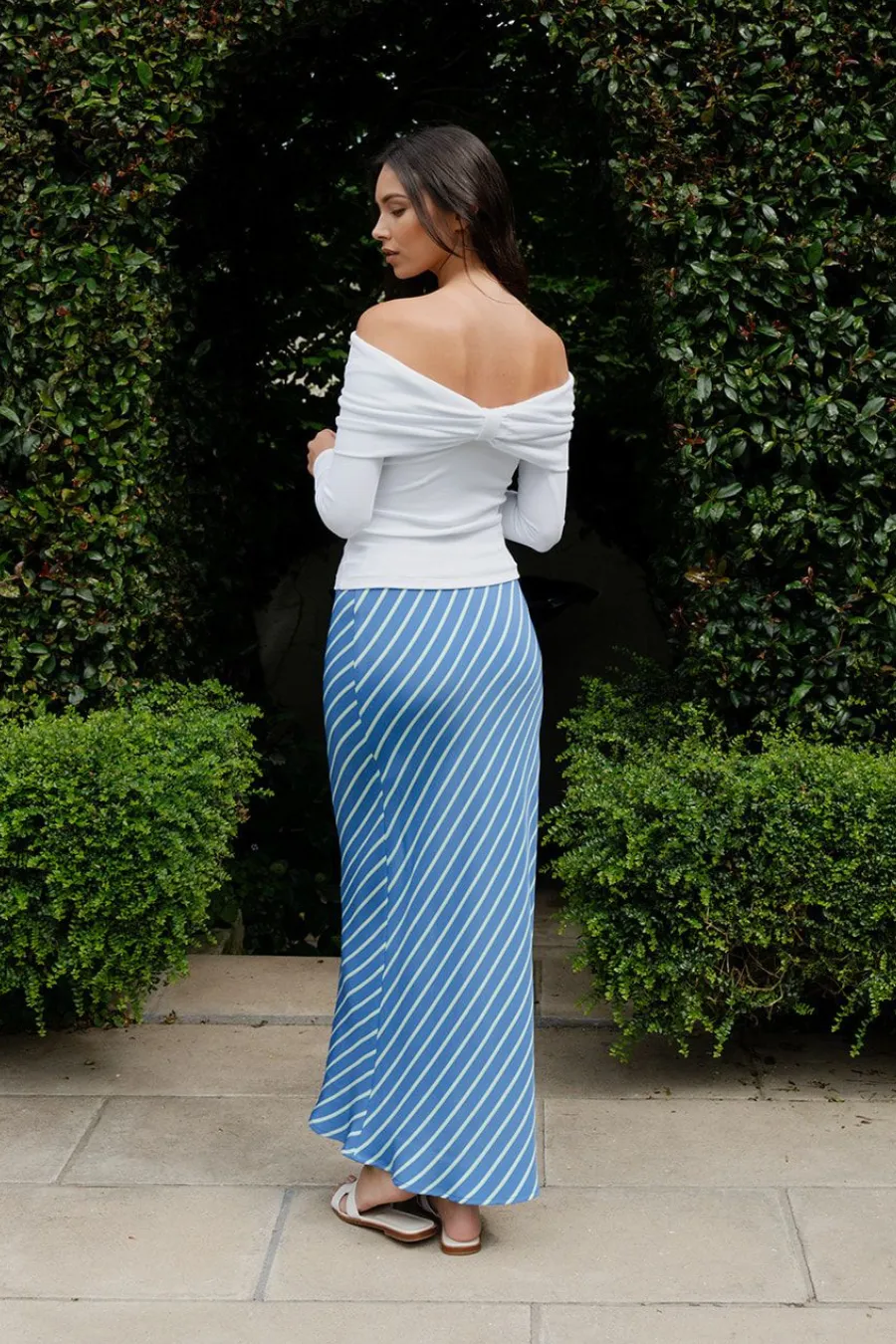 Enamoured Skirt Candy Blue Stripe