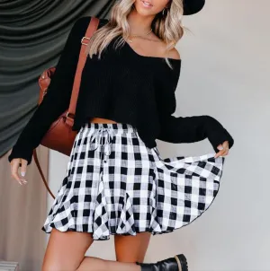 Fashion Floral Digital Print Pleated Skirt