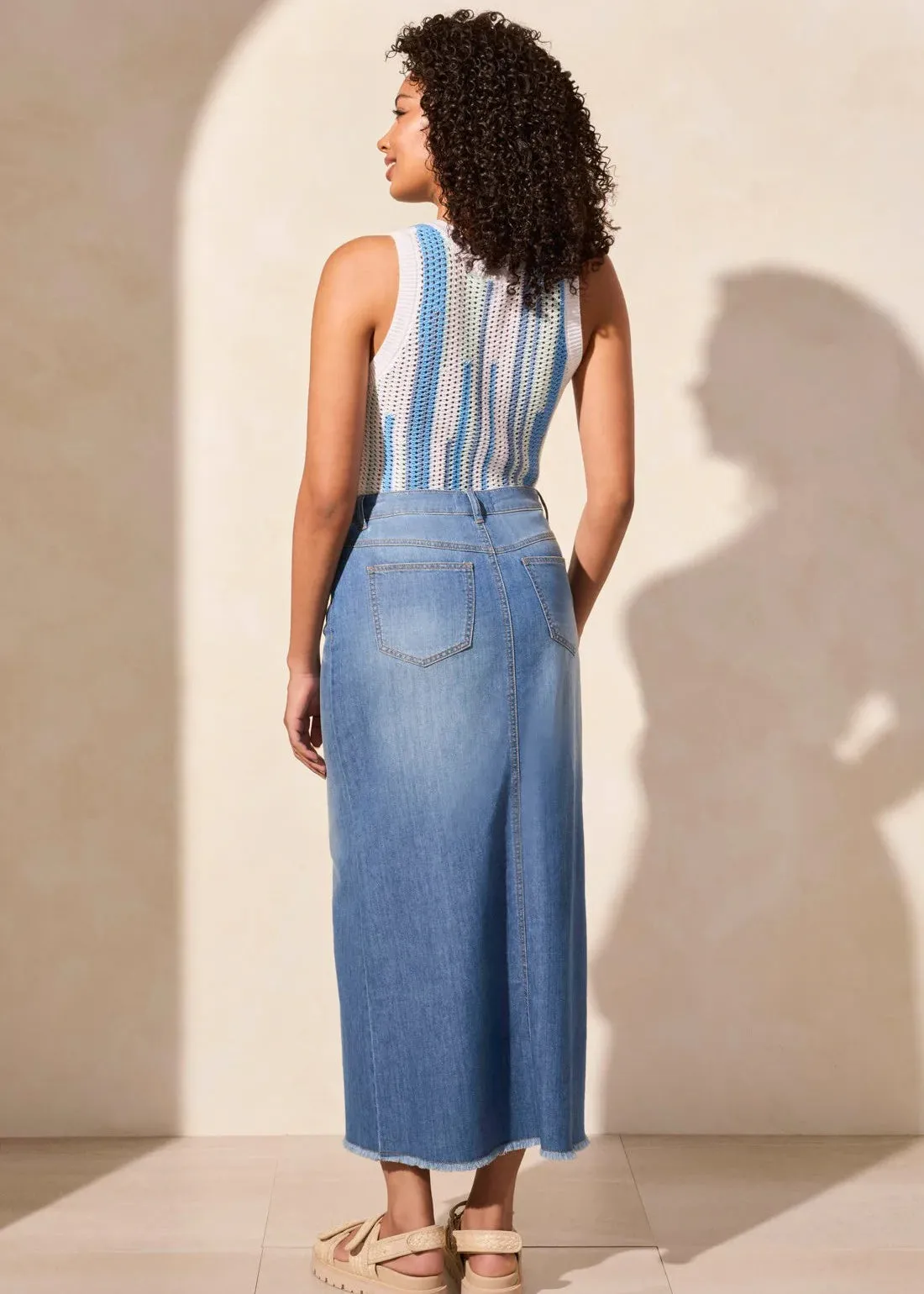 Full Length Denim Skirt [Coastline-5407O]