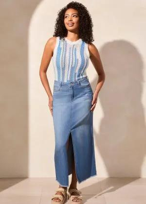 Full Length Denim Skirt [Coastline-5407O]