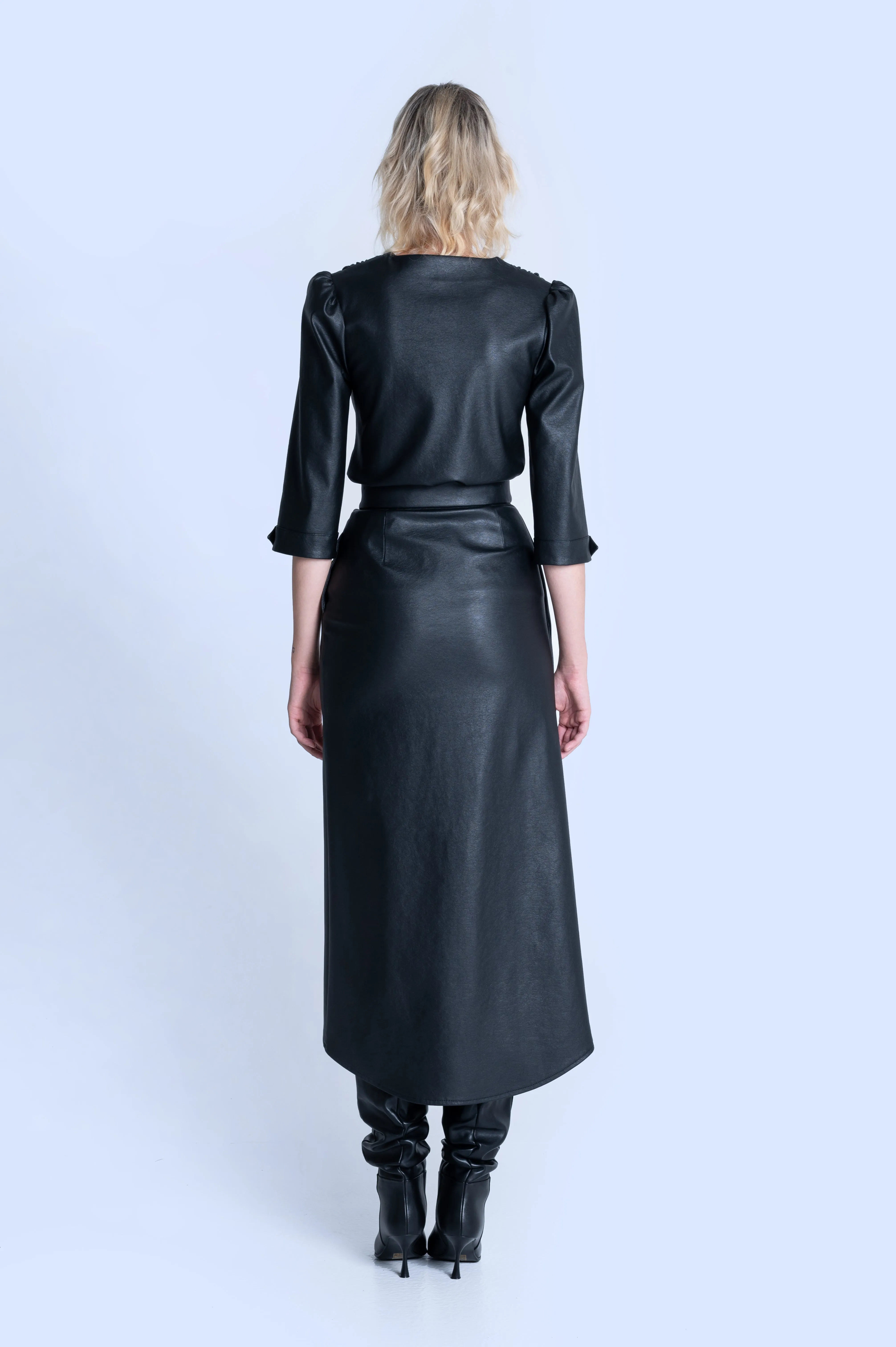 HIGH-WAIST DRAPED SKIRT