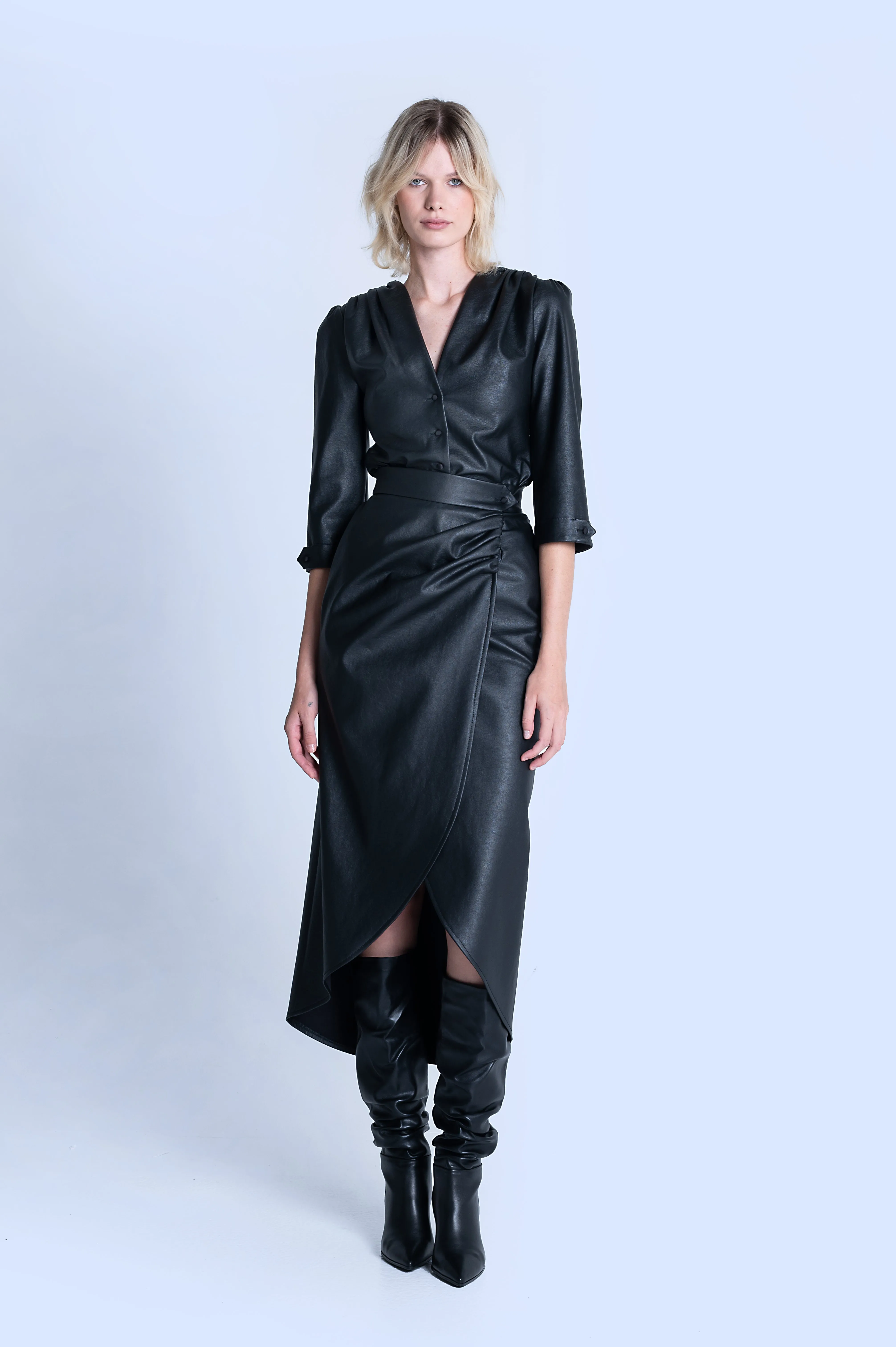 HIGH-WAIST DRAPED SKIRT