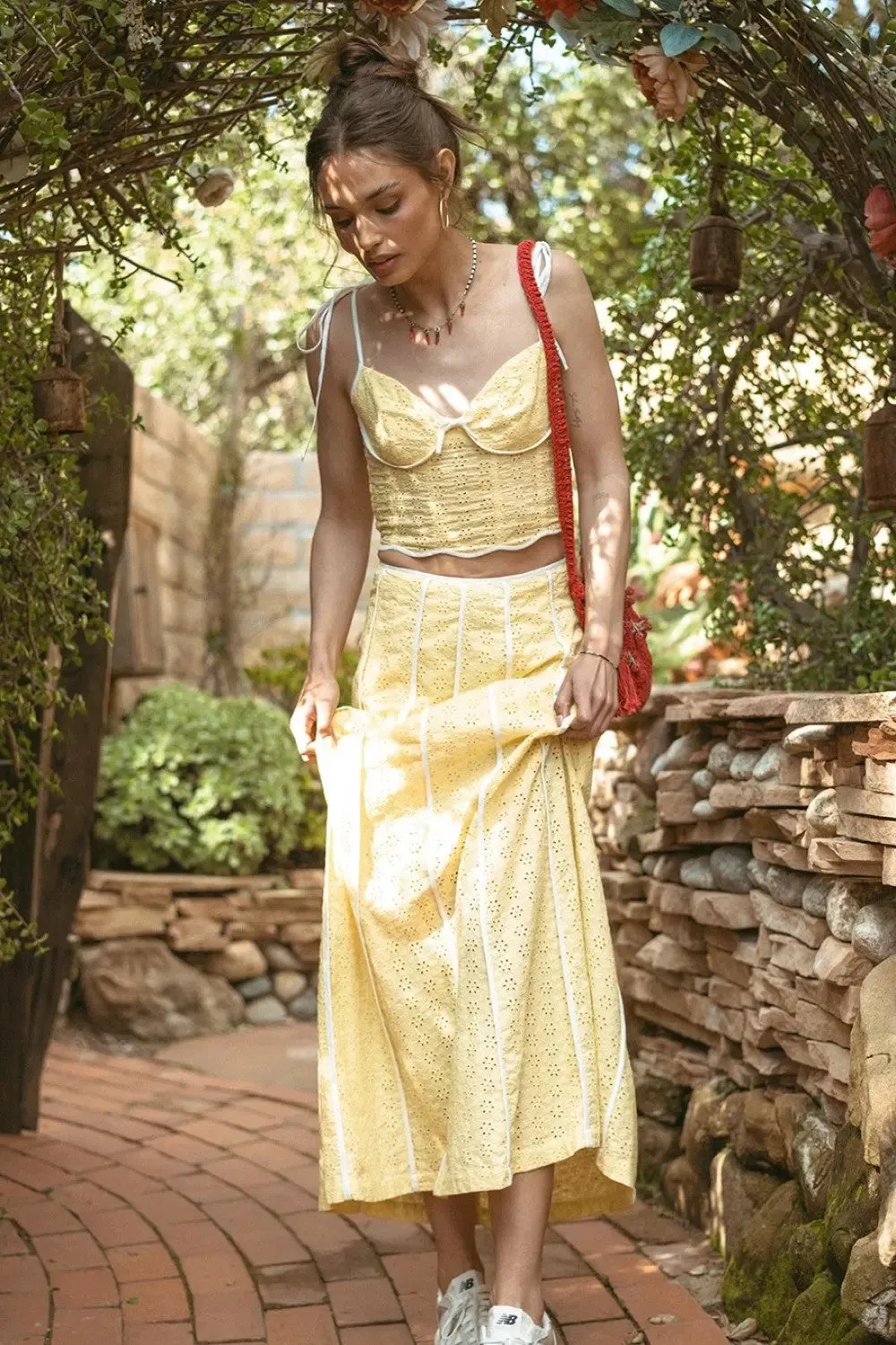 Illa Illa Gwen Eyelet Maxi Skirt  Elegant, Flowy & Perfect for Any Occasion