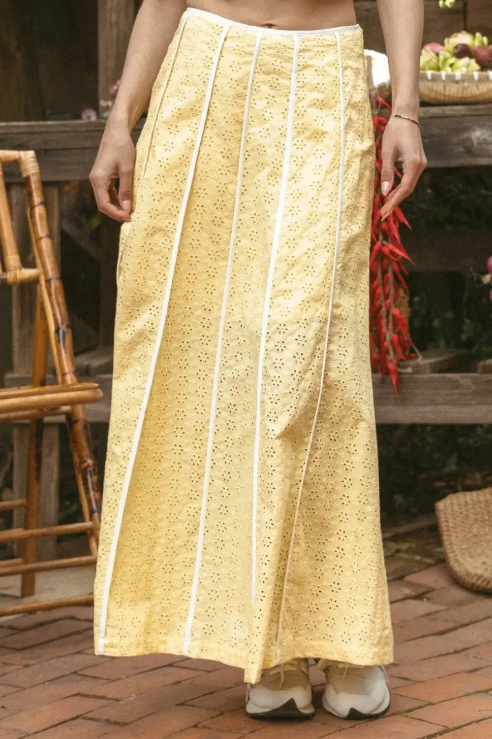 Illa Illa Gwen Eyelet Maxi Skirt  Elegant, Flowy & Perfect for Any Occasion