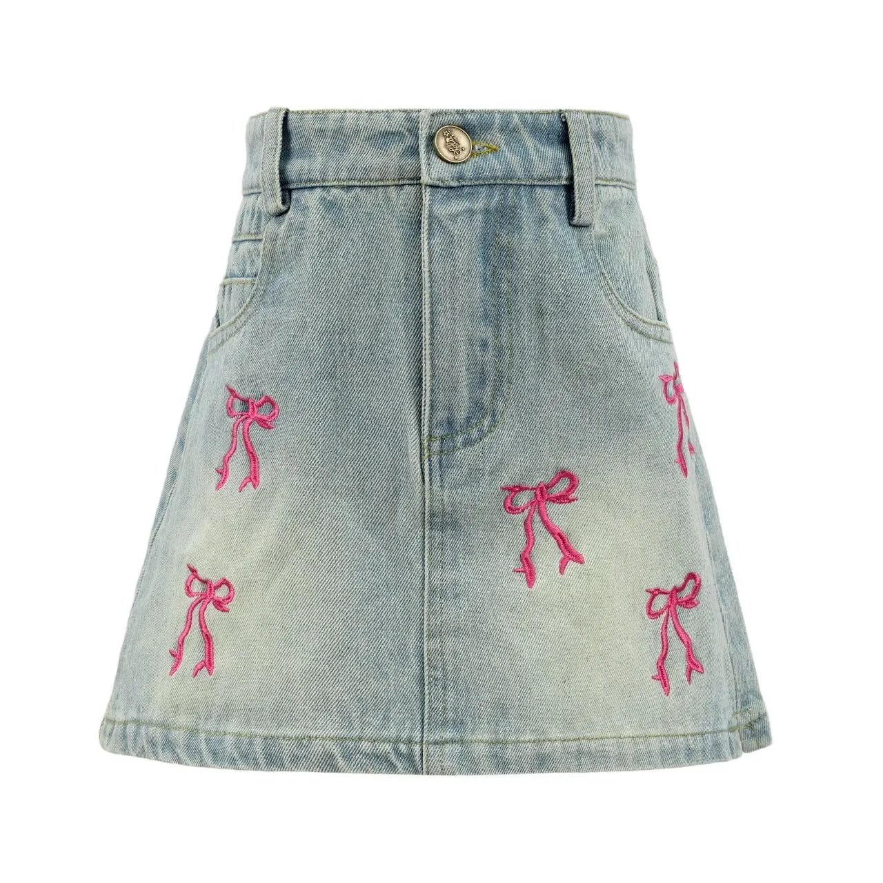 Lola   The Boys Cutie Bows Denim Skirt
