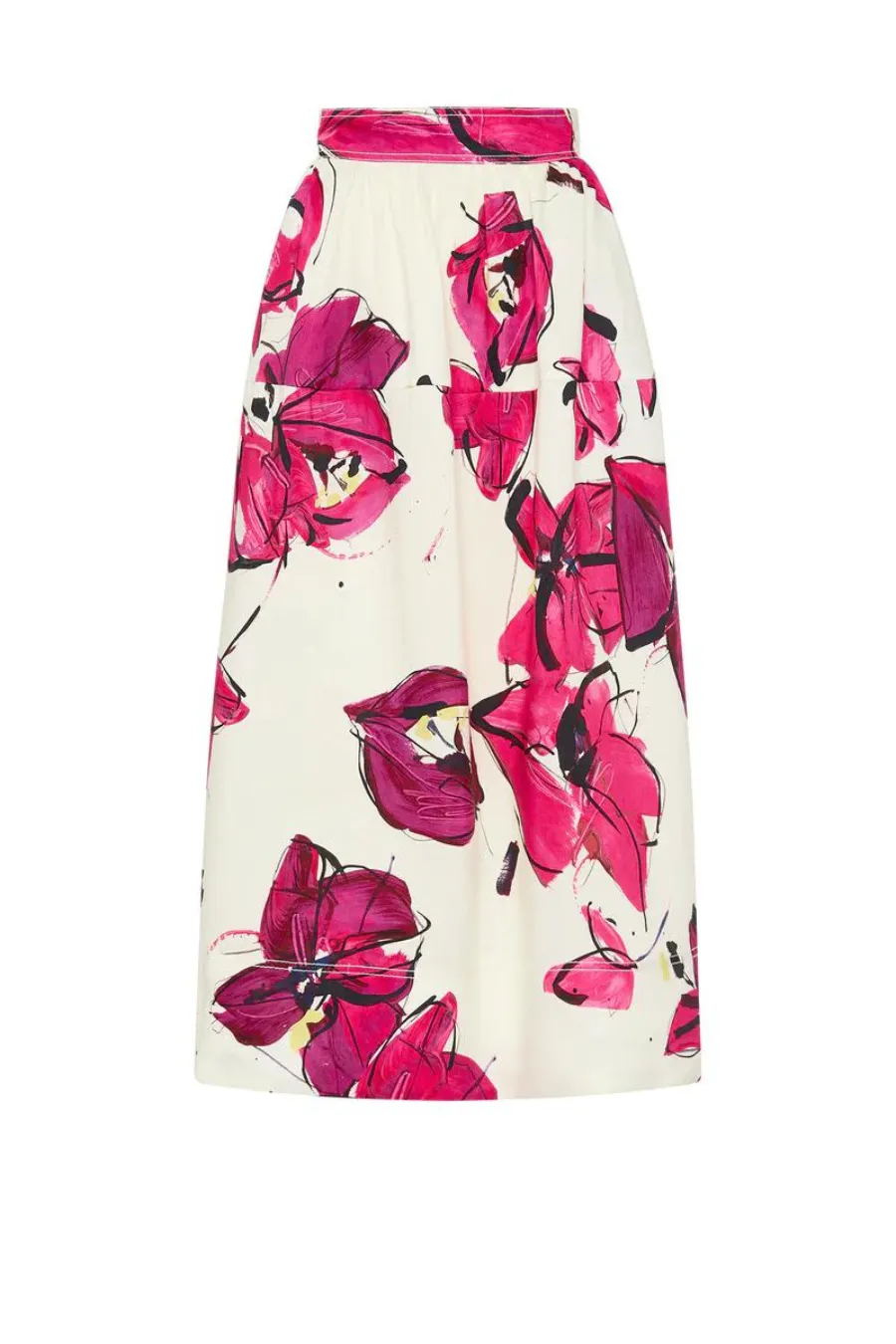 Lottie Gathered Midi Skirt Falling Florals
