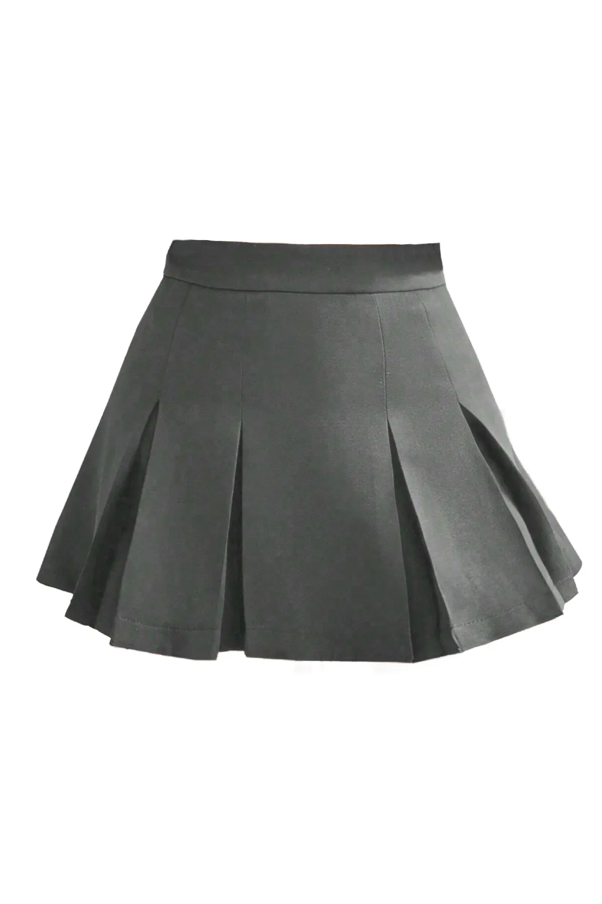 Pierce Pleated Mini Skirt (Dark Grey)