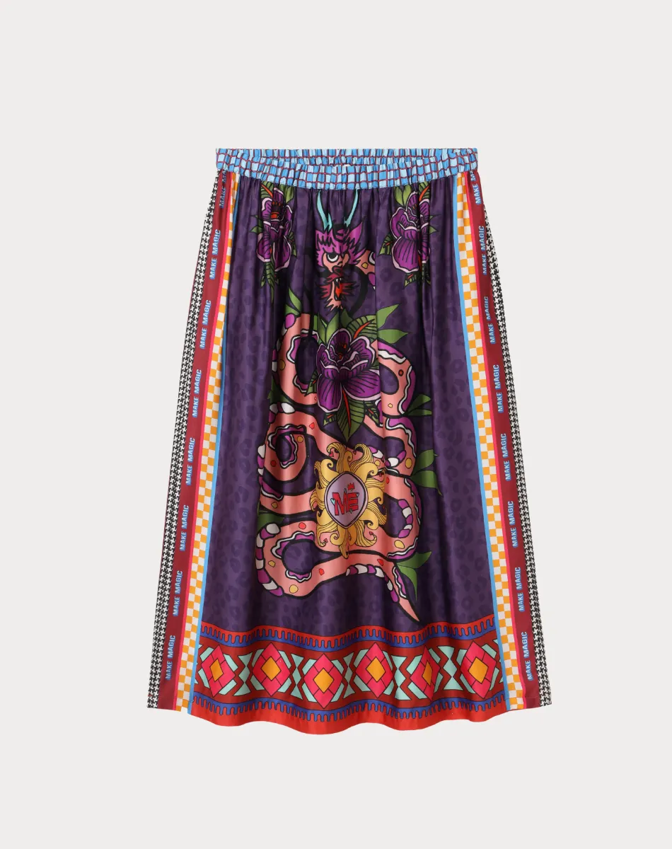 VANESSA PRINTED MIDI SKIRT IN DRAGON