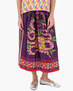 VANESSA PRINTED MIDI SKIRT IN DRAGON