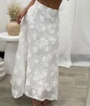 White Flower Petal Skirt